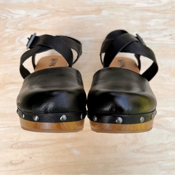 KORKS Womens Abloom Clog Sz 9M Black Ankle Strappy Studded Mules Platforms - Picture 4 of 9